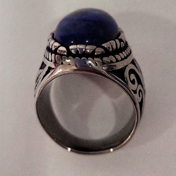 707- Lapis Lazuli Natural Gemstone Handmade Men's Ring Size 9 NWT - Picture 7 of 8